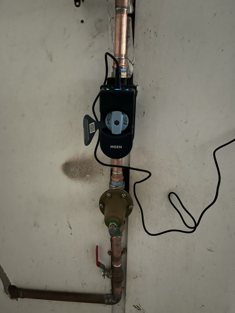 Smart automatic water shutoff valve installed on a main water line in Yuma